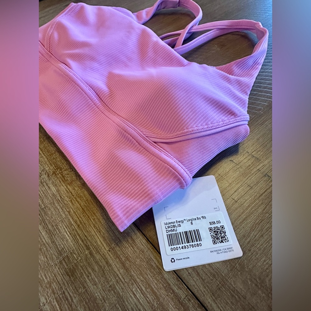 NWT LULULEMON Energy Longline Ribbed Sports Bra, 8 - Picture 4 of 5